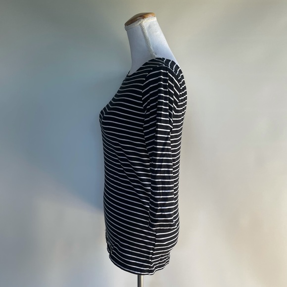 Halogen 3/4 Sleeve Striped Tee - sz M - Picture 3 of 5